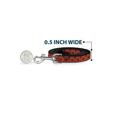 Show full view: Buckle-Down Harry Potter Gryffindor Crest Plaid Polyester Dog Leash, 6-ft long, 1-in wide slide 5 of 7