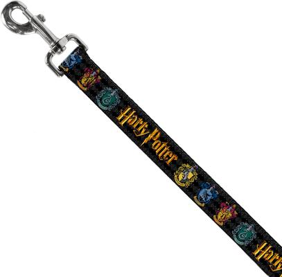 Show full view: Buckle-Down Harry Potter Hufflepuff Ravenclaw Gryffindor Slytherin Polyester Dog Leash, Gold, 4-ft long, 1-in wide slide 2 of 6