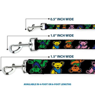 Show full view: Buckle-Down Grateful Dead Dancing Bears Close Up Polyester Dog Leash, 6-ft long, 1-in wide slide 4 of 7