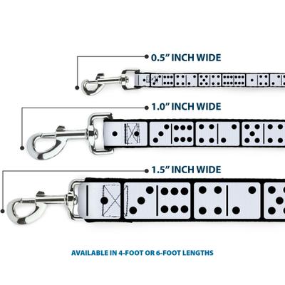 Show full view: Buckle-Down Dominoes Polyester Dog Leash, White, 6-ft long, 1-in wide slide 3 of 6