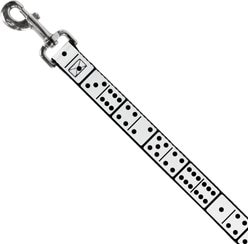 Buckle-Down Dominoes Polyester Dog Leash, White, 6-ft long, 1-in wide slide 2 of 6