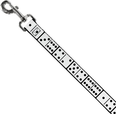 Show full view: Buckle-Down Dominoes Polyester Dog Leash, White, 6-ft long, 1-in wide slide 2 of 6