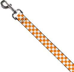 Buckle-Down Checker Polyester Dog Leash, Orange, 4-ft long, 1-in wide slide 2 of 6
