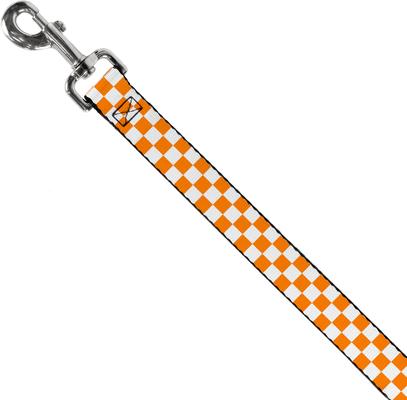 Show full view: Buckle-Down Checker Polyester Dog Leash, Orange, 6-ft long, 1-in wide slide 2 of 6