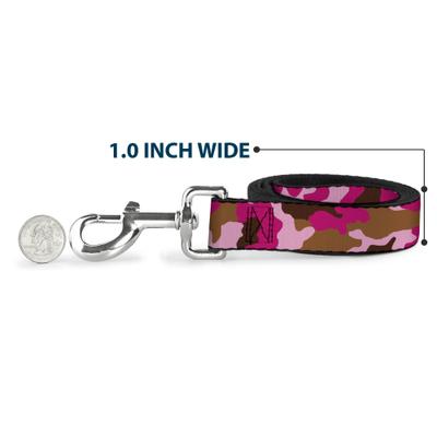 Show full view: Buckle-Down Camo Pink Polyester Dog Leash, 6-ft long, 1-in wide slide 5 of 6