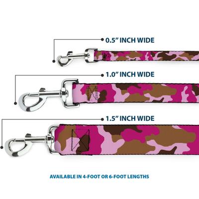 Show full view: Buckle-Down Camo Pink Polyester Dog Leash, 6-ft long, 1-in wide slide 3 of 6