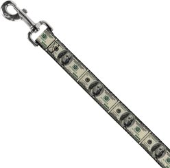 Buckle-Down 100 Dollar Bills Polyester Dog Leash, 4-ft long, 1-in wide slide 2 of 6