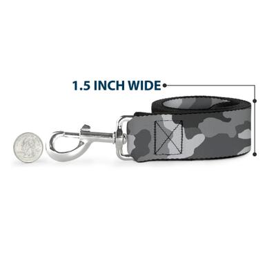 Show full view: Buckle-Down Camo Polyester Dog Leash, Grey, 6-ft long, 1-in wide slide 6 of 6