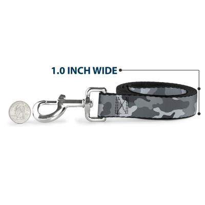 Show full view: Buckle-Down Camo Polyester Dog Leash, Grey, 6-ft long, 1-in wide slide 5 of 6