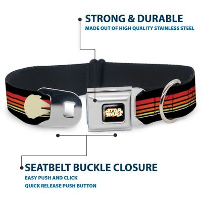 Show full view: Buckle-Down Star Wars Millennium Falcon Metal Seatbelt Buckle Dog Collar, Multicolor, Medium: 16 to 23-in neck, 1.5-in wide slide 4 of 10