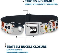 Buckle-Down Star Wars Classic Characters Collage Metal Seatbelt Buckle Dog Collar, White, Large: 15 to 24-in neck, 1-in wide slide 2 of 9