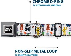 Buckle-Down Star Wars Classic Characters Collage Metal Seatbelt Buckle Dog Collar, White, Medium: 16 to 23-in neck, 1.5-in wide slide 2 of 9