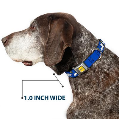 Show full view: Buckle-Down Peanuts Worldwide LLC Snoopy Running Metal Seatbelt Buckle Dog Collar, Blue, Medium: 16 to 23-in neck, 1.5-in wide slide 6 of 10
