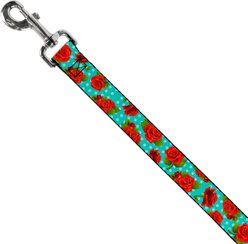 Buckle-Down Red Roses Polka Dots Polyester Dog Leash, Red, 6-ft long, 1-in wide slide 2 of 6