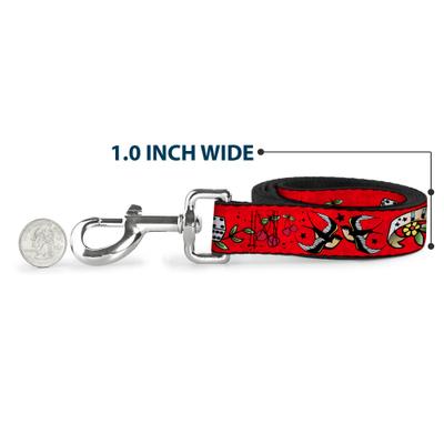 Show full view: Buckle-Down Lucky Polyester Dog Leash, Red, 6-ft long, 1-in wide slide 5 of 6