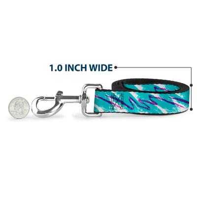 Show full view: Buckle-Down Jazzy Wave Scribble Polyester Dog Leash, Blue, 4-ft long, 1-in wide slide 5 of 6