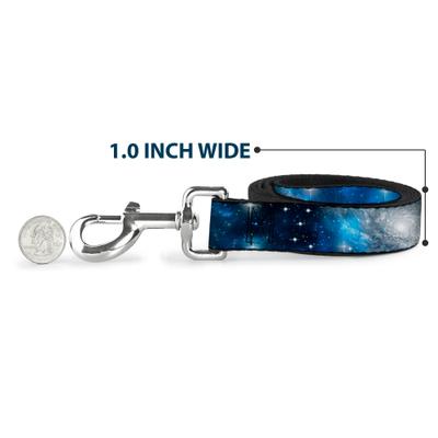 Show full view: Buckle-Down Galaxy Blues Polyester Dog Leash, Blue, 6-ft long, 1-in wide slide 5 of 6