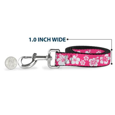 Show full view: Buckle-Down Hibiscus Polyester Dog Leash, Pink, 6-ft long, 1-in wide slide 5 of 6