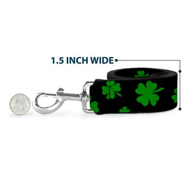 Show full view: Buckle-Down St. Pats Clovers Scattered Polyester Dog Leash, Green, 6-ft long, 1-in wide slide 6 of 6