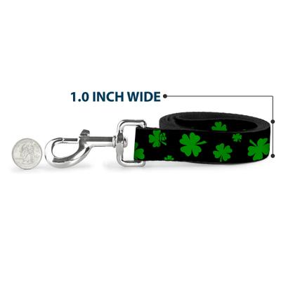 Show full view: Buckle-Down St. Pats Clovers Scattered Polyester Dog Leash, Green, 6-ft long, 1-in wide slide 5 of 6