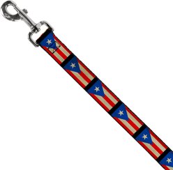Buckle-Down Puerto Rico Flag Weathered Polyester Dog Leash, 4-ft long, 1-in wide slide 2 of 6