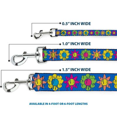 Show full view: Buckle-Down Funky Flower Drip Polyester Dog Leash, 4-ft long, 1-in wide slide 3 of 6