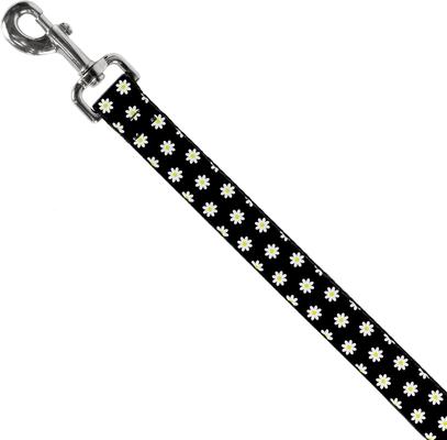 Show full view: Buckle-Down Daisies Scattered Polyester Dog Leash, White, 6-ft long, 1-in wide slide 3 of 7
