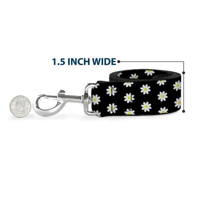 Show full view: Buckle-Down Daisies Scattered Polyester Dog Leash, White, 6-ft long, 1-in wide slide 7 of 7
