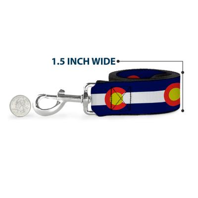 Show full view: Buckle-Down Colorado Flag Polyester Dog Leash, Blue, 6-ft long, 1-in wide slide 6 of 6