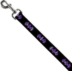 Buckle-Down DC Comics Batman Signal Plaid Polyester Dog Leash, Purple, 4-ft long, 1-in wide slide 2 of 6