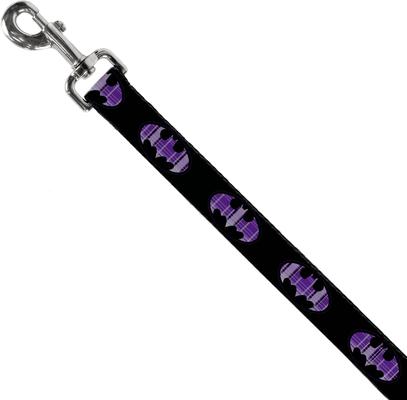 Show full view: Buckle-Down DC Comics Batman Signal Plaid Polyester Dog Leash, Purple, 4-ft long, 1-in wide slide 2 of 6