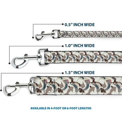 Show full view: Buckle-Down Avatar the Last Airbender Appa Pose Stacked Polyester Dog Leash, White, 6-ft long, 1-in wide slide 4 of 7