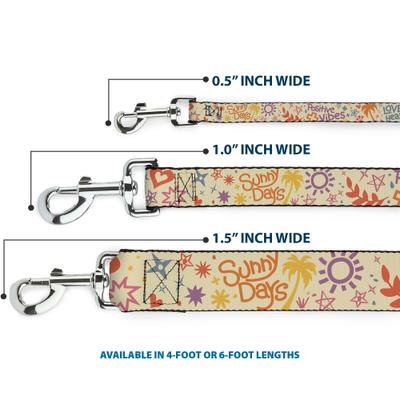 Show full view: Buckle-Down Summer Harmony Collage Polyester Dog Leash, 6-ft long, 1-in wide slide 3 of 6