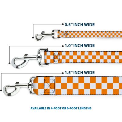 Show full view: Buckle-Down Checker Polyester Dog Leash, Orange, 6-ft long, 1-in wide slide 3 of 6