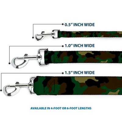 Show full view: Buckle-Down Camo Olive Polyester Dog Leash, 4-ft long, 1-in wide slide 3 of 6