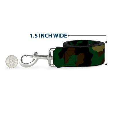 Show full view: Buckle-Down Camo Olive Polyester Dog Leash, 4-ft long, 1-in wide slide 6 of 6