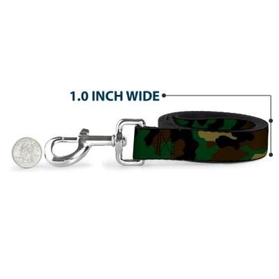 Show full view: Buckle-Down Camo Olive Polyester Dog Leash, 4-ft long, 1-in wide slide 5 of 6