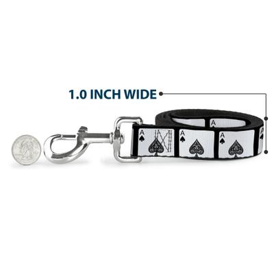 Show full view: Buckle-Down Ace of Spades Polyester Dog Leash, 6-ft long, 1-in wide slide 6 of 7