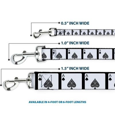 Show full view: Buckle-Down Ace of Spades Polyester Dog Leash, 6-ft long, 1-in wide slide 4 of 7