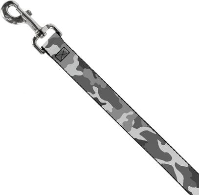 Show full view: Buckle-Down Camo Polyester Dog Leash, Grey, 6-ft long, 1-in wide slide 2 of 6