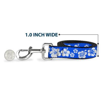Show full view: Buckle-Down Hibiscus Blue Polyester Dog Leash, Blue, 6-ft long, 1-in wide slide 5 of 6