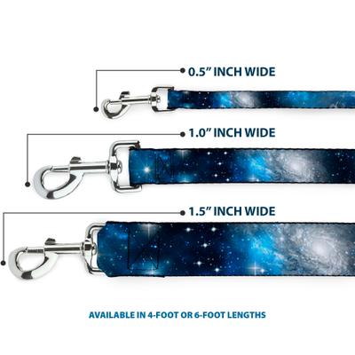 Show full view: Buckle-Down Galaxy Blues Polyester Dog Leash, Blue, 6-ft long, 1-in wide slide 3 of 6