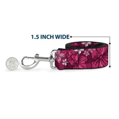 Show full view: Buckle-Down Hibiscus Collage Pink Shades Polyester Dog Leash, 6-ft long, 1-in wide slide 6 of 6