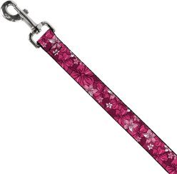 Buckle-Down Hibiscus Collage Pink Shades Polyester Dog Leash, 6-ft long, 1-in wide slide 2 of 6