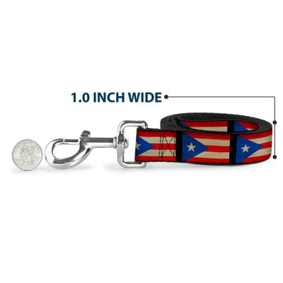 Show full view: Buckle-Down Puerto Rico Flag Weathered Polyester Dog Leash, 6-ft long, 1-in wide slide 5 of 6