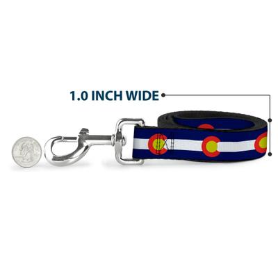 Show full view: Buckle-Down Colorado Flag Polyester Dog Leash, Blue, 6-ft long, 1-in wide slide 5 of 6