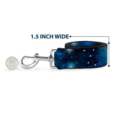 Show full view: Buckle-Down Galaxy Blues Polyester Dog Leash, Blue, 6-ft long, 1-in wide slide 6 of 6