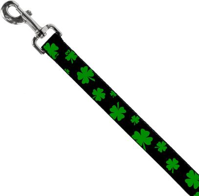 Show full view: Buckle-Down St. Pats Clovers Scattered Polyester Dog Leash, Green, 6-ft long, 1-in wide slide 2 of 6