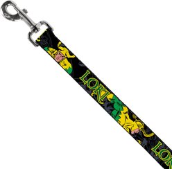 Buckle-Down Marvel Comics Loki In Action Polyester Dog Leash, Yellow, 6-ft long, 1-in wide slide 2 of 6