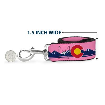 Show full view: Buckle-Down Colorado Flag Icon Mountain Skyline Polyester Dog Leash, 4-ft long, 1-in wide slide 6 of 6